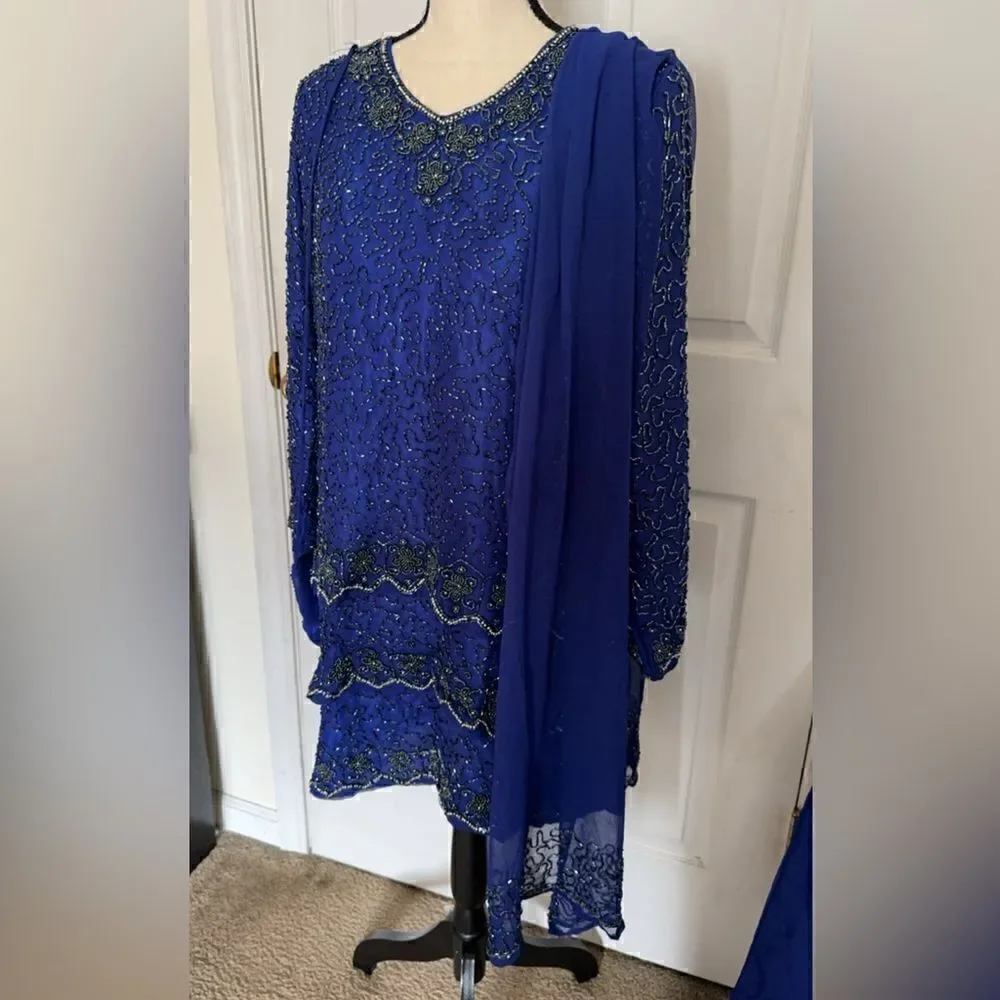 PAKISTANI INDIAN HEAVY FORMAL WEDDING FESTIVE DRESS - Picture 6 of 8